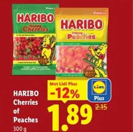 HARIBO Cherries of Peaches 300 g -12%