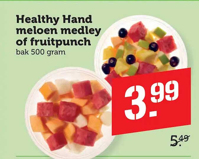 Healthy Hand meloen medley of fruitpunch bak 500 gram