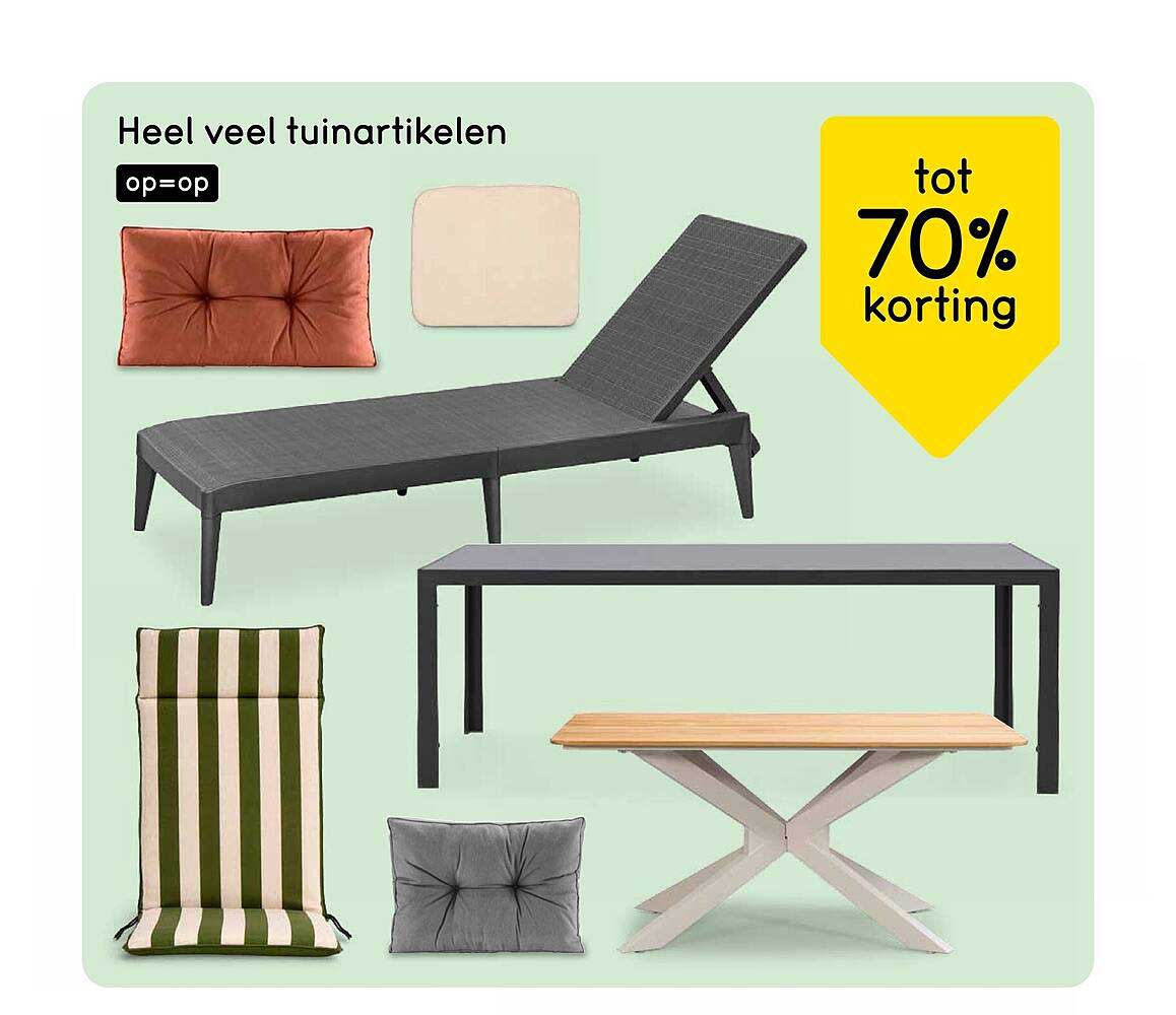 Heel veel tuinartikelen op=op tot 70% korting