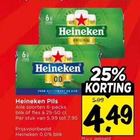 Heineken Pils 25% KORTING