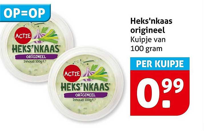 Heks'nkaas origineel Kuipje van 100 gram OP=OP