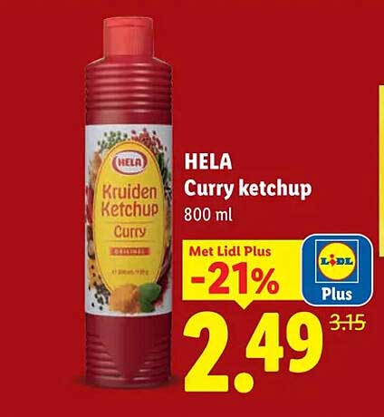 HELA Curry ketchup 800 ml -21%