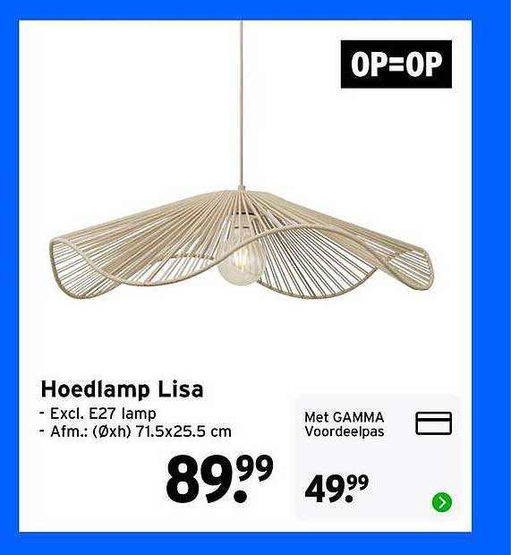 Hoedlamp Lisa OP=OP