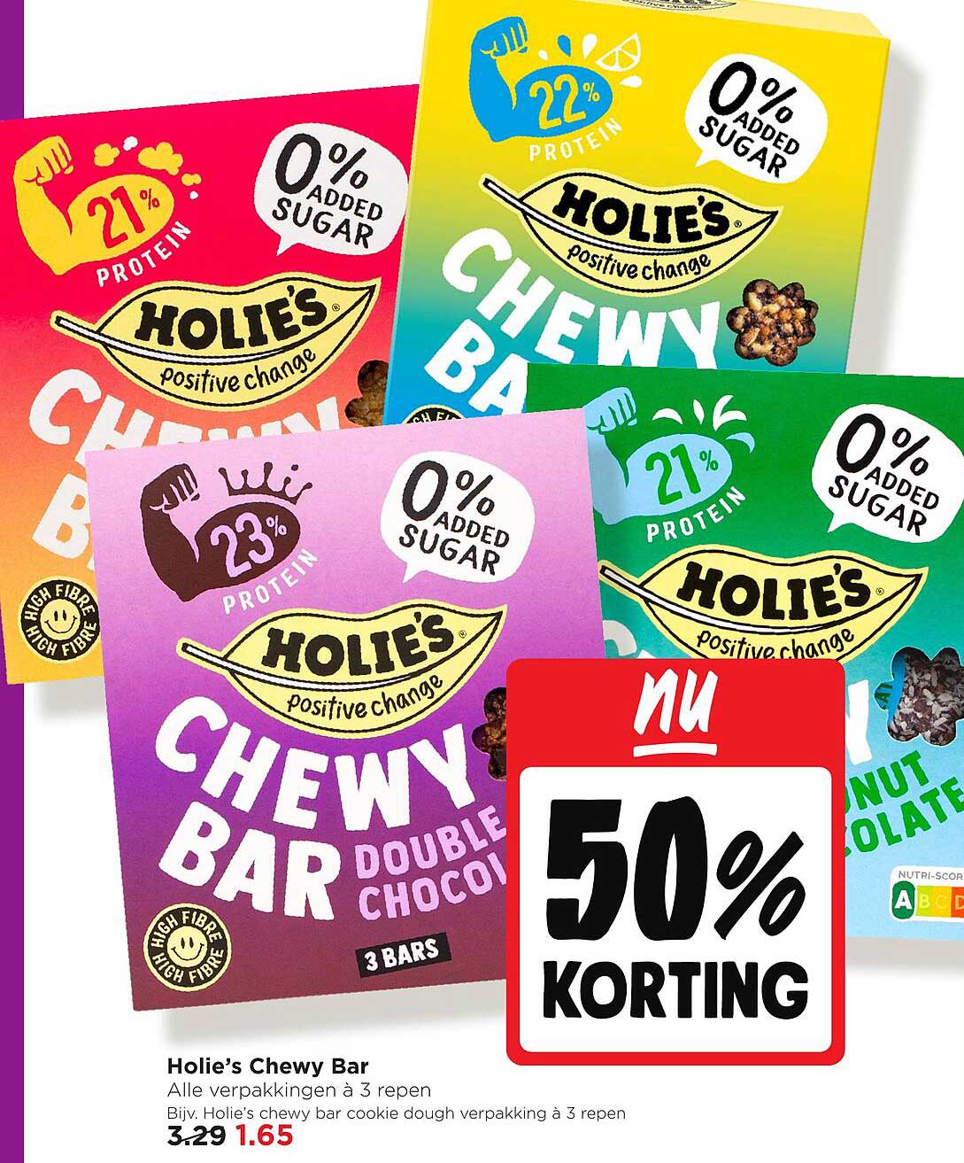 Holie’s Chewy Bar 50% korting