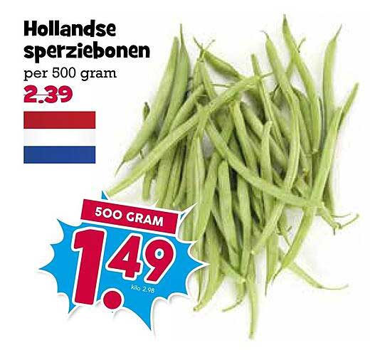 Hollandse sperziebonen per 500 gram