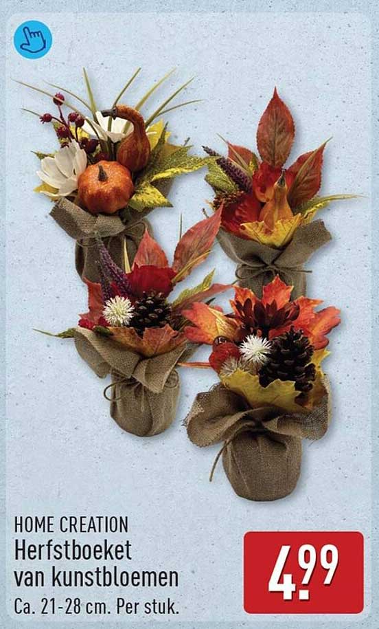 Home Creation Herfstboeket van kunstbloemen