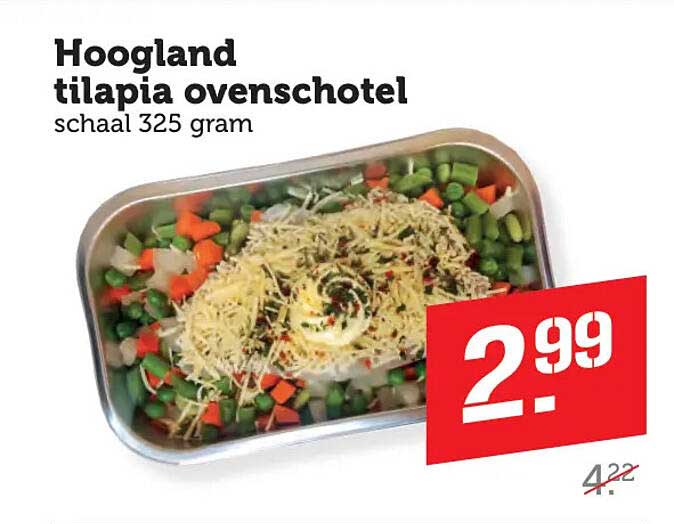 Hoogland tilapia ovenschotel schaal 325 gram