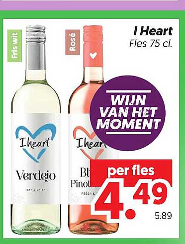 I Heart Fles 75 cl. WIN VAN HET MOMENT per fles