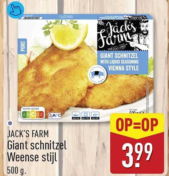 JACK'S FARM Giant schnitzel Weense stijl 500 g. OP=OP