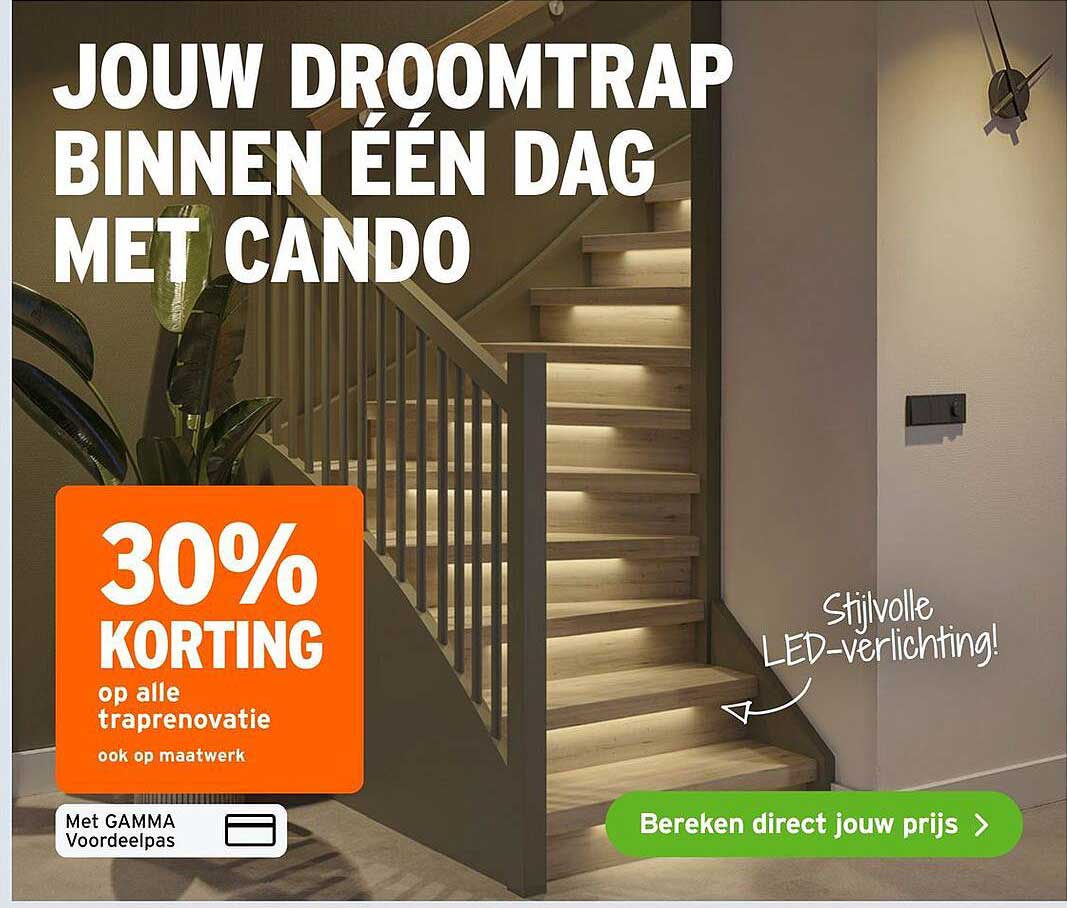 JOUW DROOMTRAP BINNEN ÉÉN DAG MET CANDO 30% KORTING