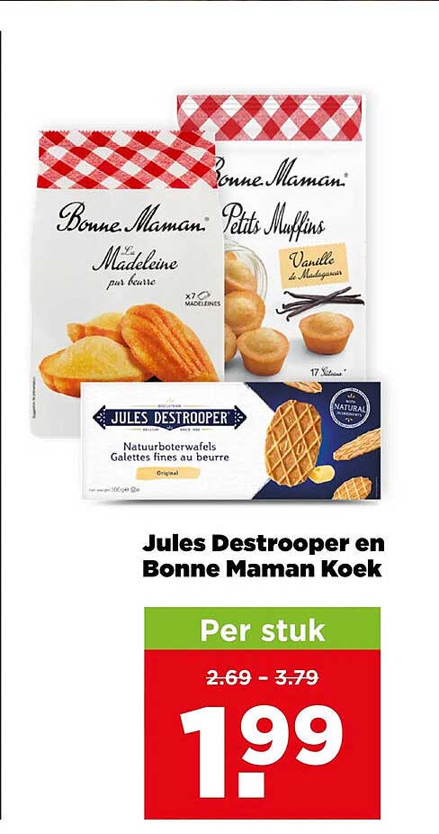 Jules Destrooper en Bonne Maman Koek Per stuk