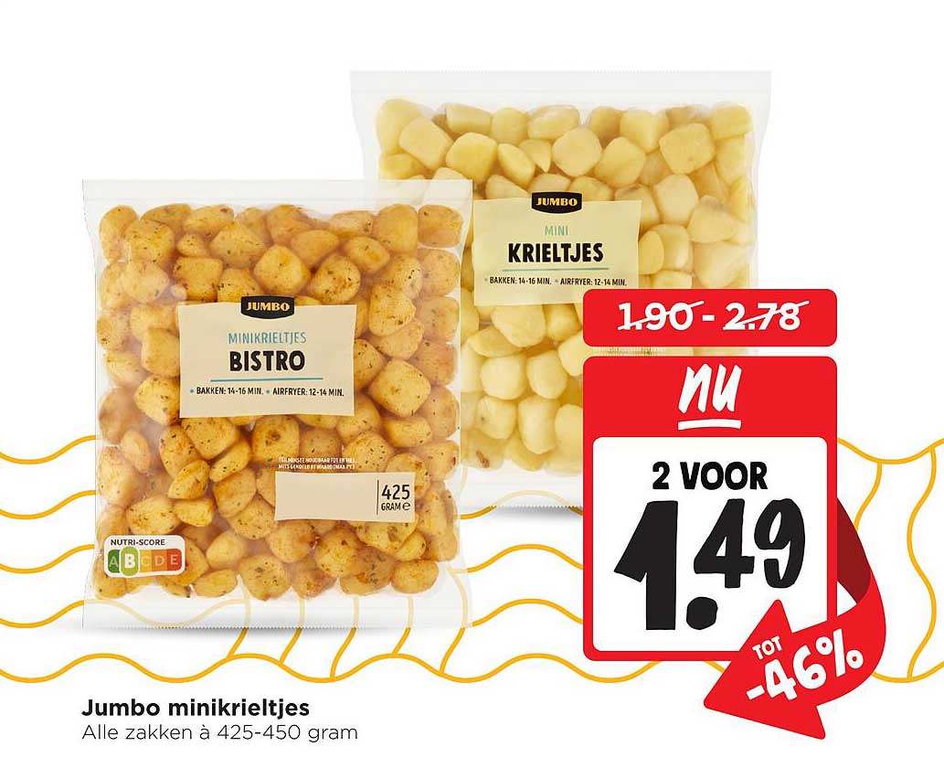 Jumbo minikrieltjes Alle zakken à 425-450 gram