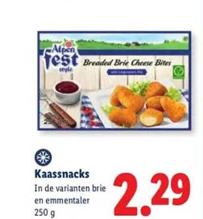 Kaassnacks In de varianten brie en emmentaler 250 g