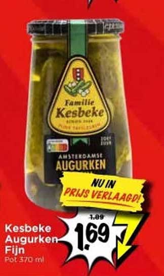 Kesbeke Augurken Fijn Pot 370 ml NU IN PRIJS VERLAAGD!