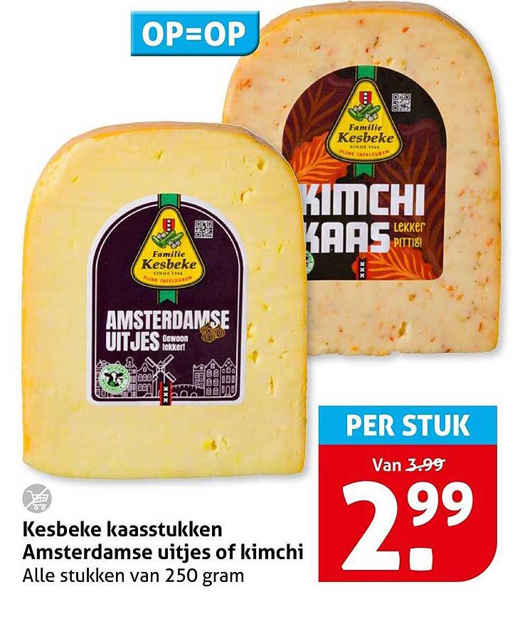 Kesbeke kaasstukken Amsterdamse uitjes of kimchi