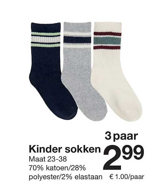 Kinder sokken 3 paar