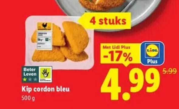 Kip cordon bleu 4 stuks