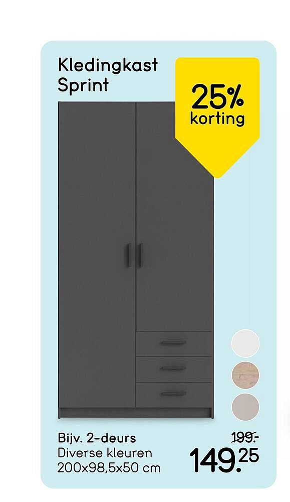 Kledingkast Sprint 25% korting