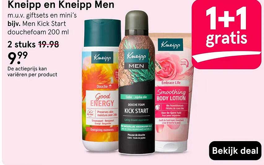 Kneipp en Kneipp Men 1+1 gratis