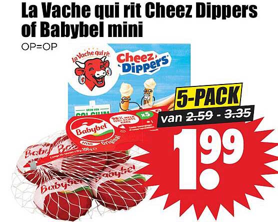 La Vache qui rit Cheez Dippers of Babybel mini OP=OP 5-PACK