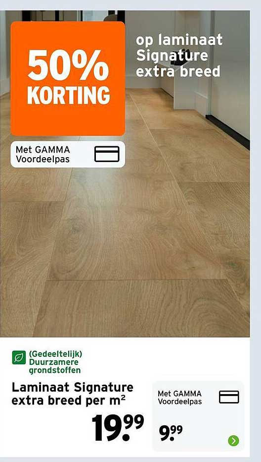 Laminaat Signature extra breed per m² 50% KORTING