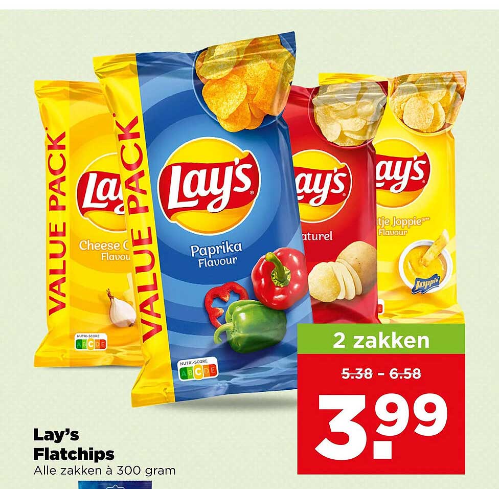 Lay's Flatchips Alle zakken à 300 gram 2 zakken