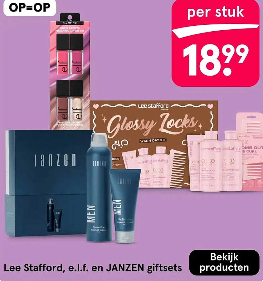 Lee Stafford, e.l.f. en JANZEN giftsets