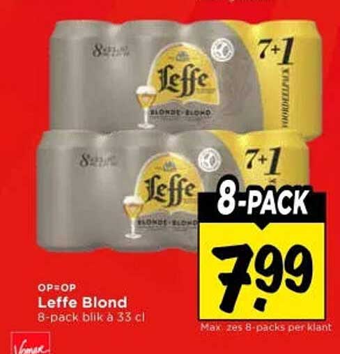 Leffe Blond 8-pack blik a 33 cl 8-PACK