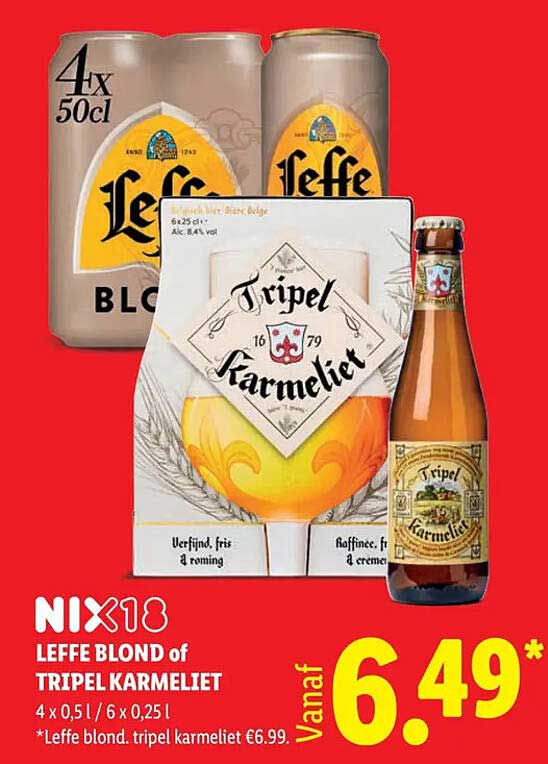 LEFFE BLOND of TRIPEL KARMELIET