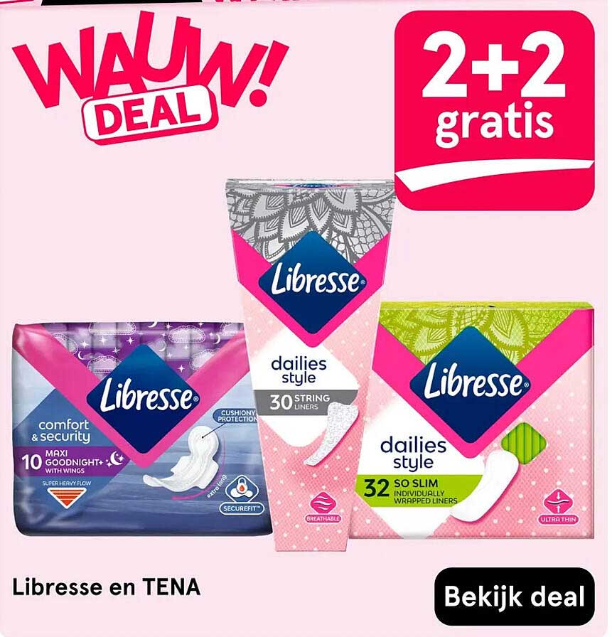 Libresse en TENA 2+2 gratis