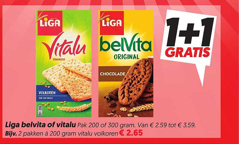 Liga belVita of vitalu Pak 200 of 300 gram 1+1 GRATIS