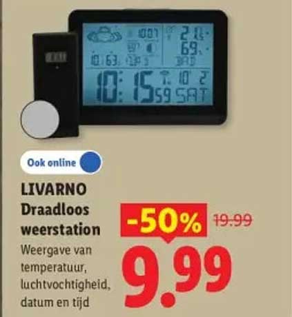 LIVARNO Draadloos weerstation -50%