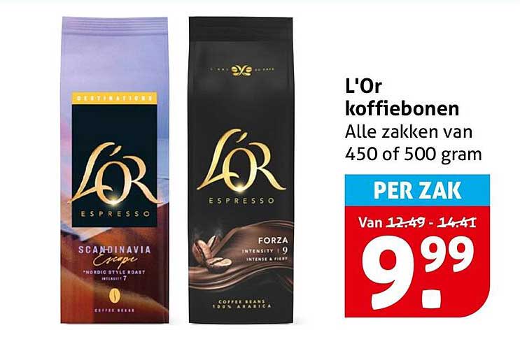L'Or koffiebonen Alle zakken van 450 of 500 gram PER ZAK