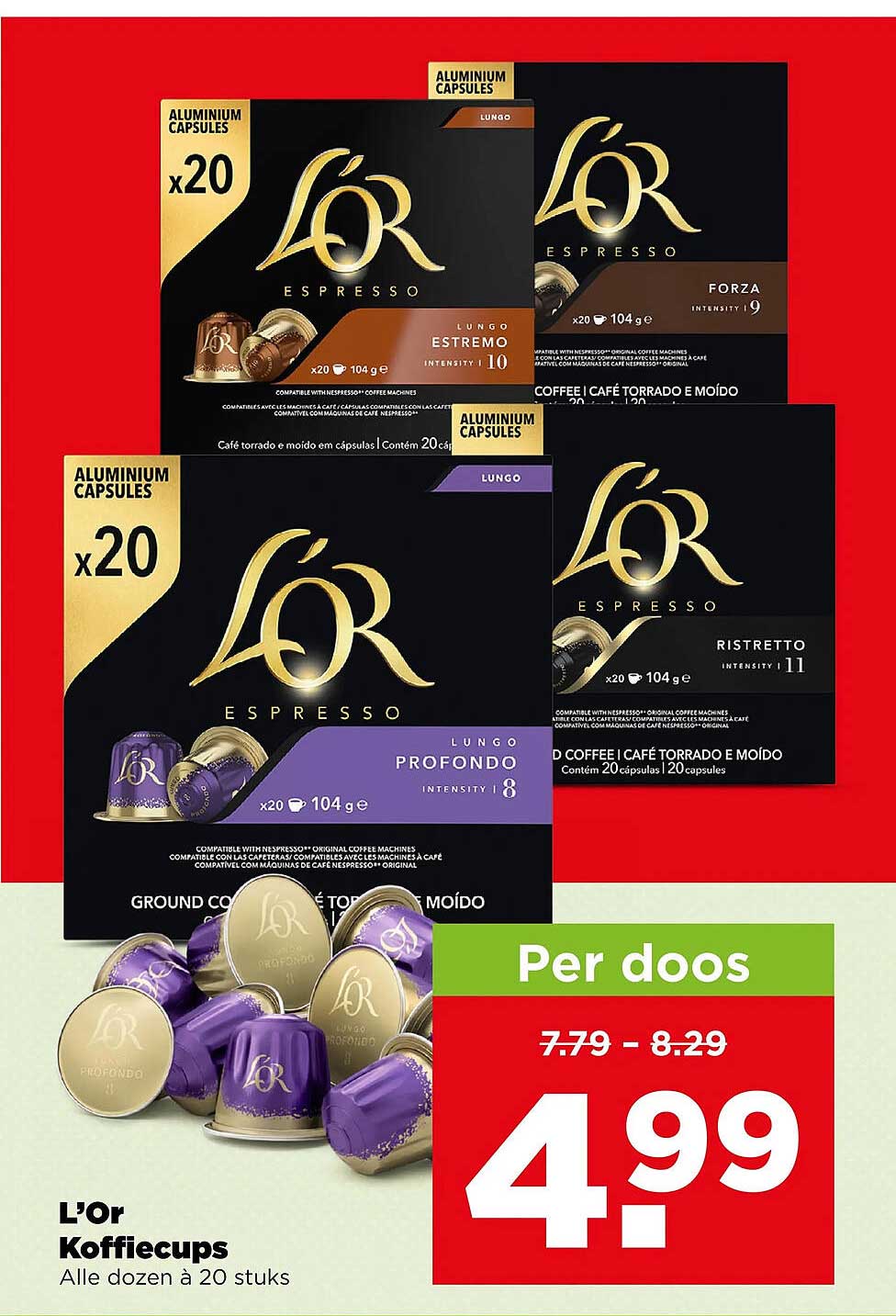 L'Or Koffiecups Alle dozen à 20 stuks
