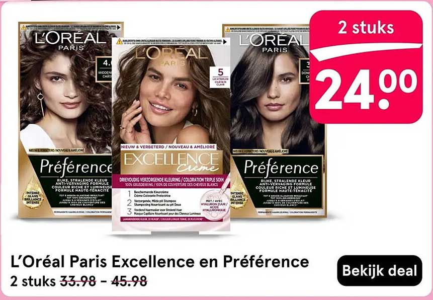 L’Oréal Paris Excellence en Préférence 2 stuks