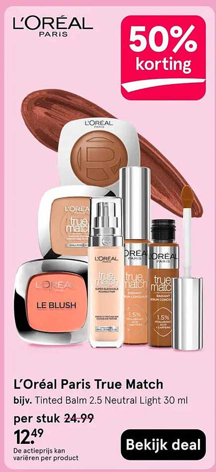 L’Oréal Paris True Match 50% korting