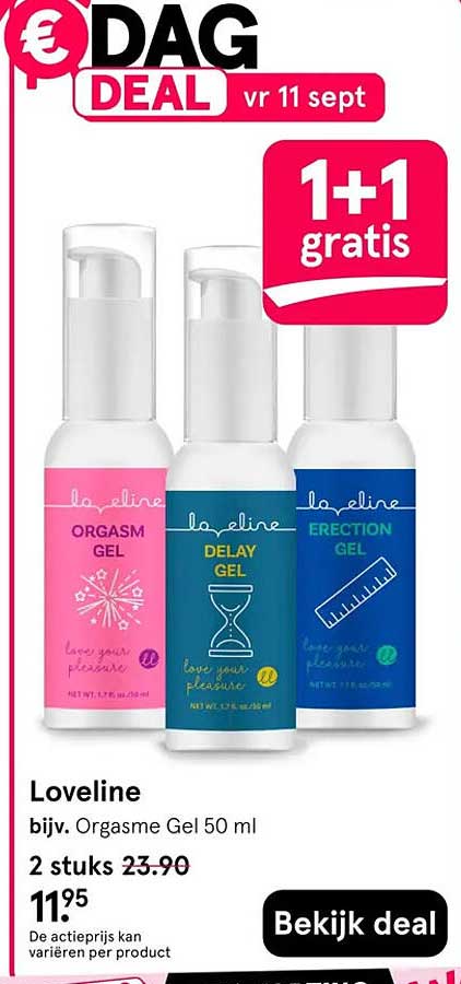 Loveline bijv. Orgasm Gel 50 ml 1+1 gratis