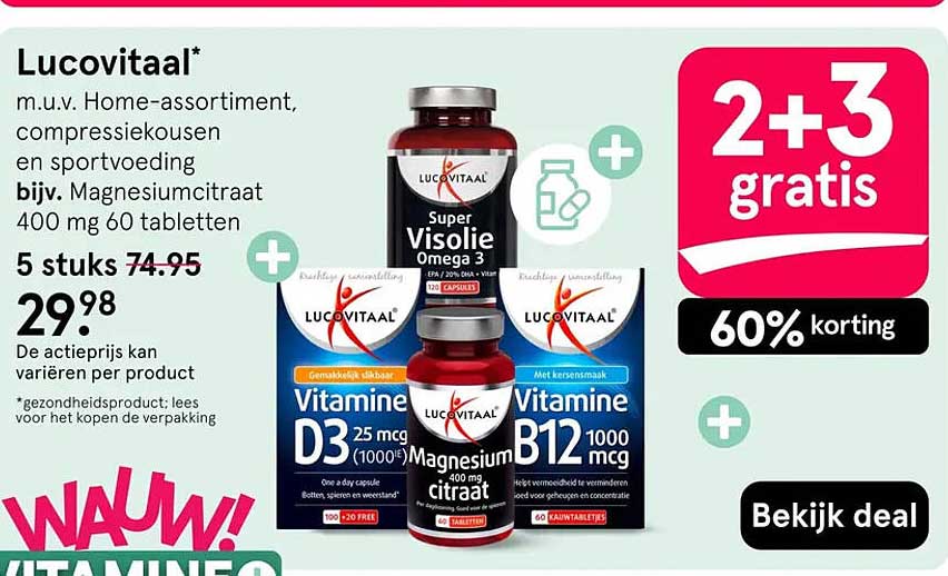 Lucovitaal* 2+3 gratis 60% korting
