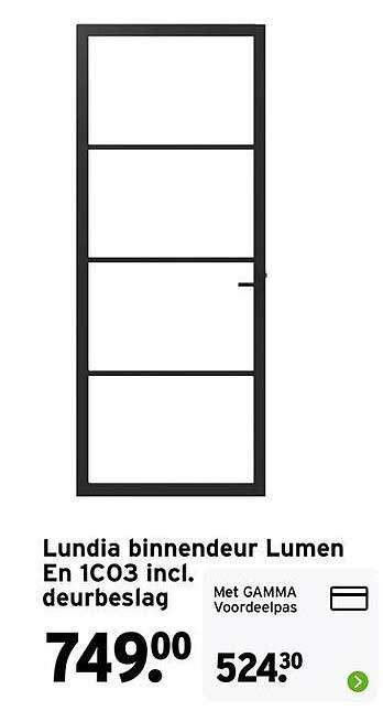 Lundia binnendeur Lumen En 1C03 incl. deurbeslag