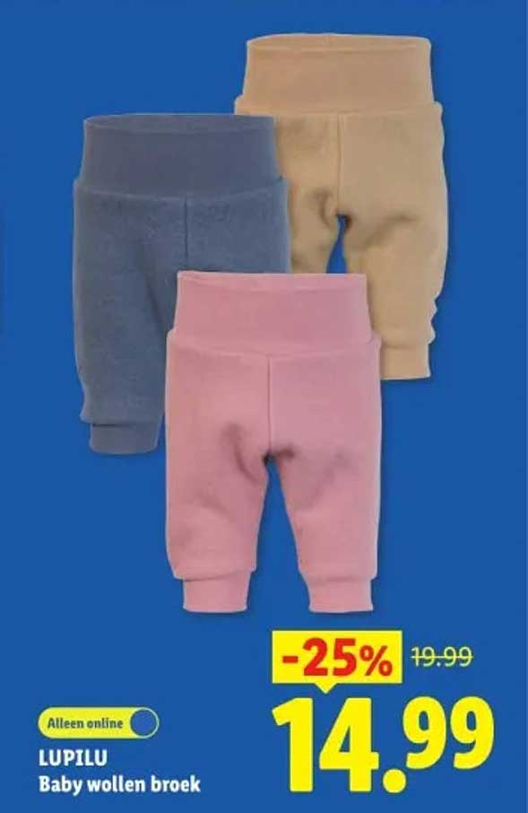 LUPILU Baby wollen broek -25%