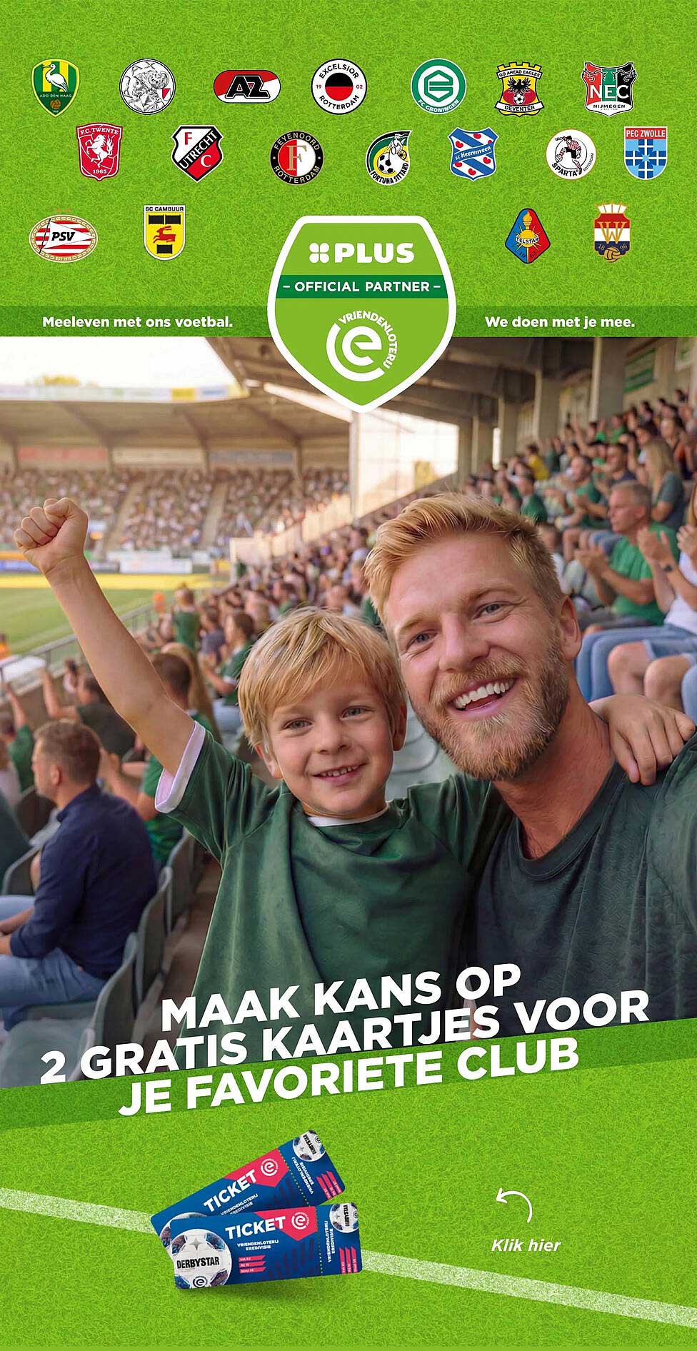 Maak kans op 2 gratis kaartjes voor je favoriete club
