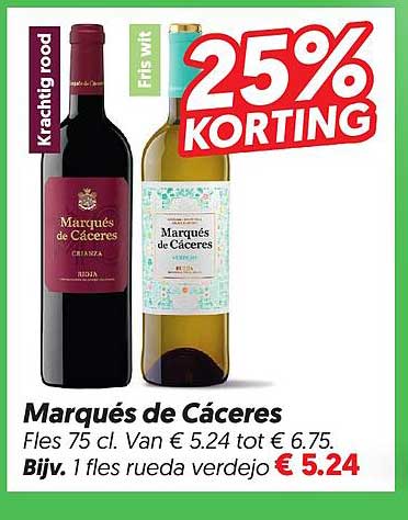 Marqués de Cáceres 25% KORTING