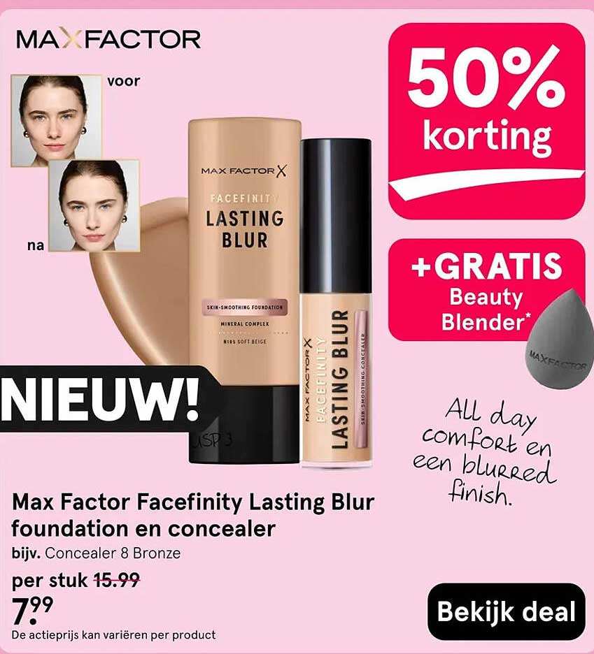 Max Factor Facefinity Lasting Blur foundation en concealer