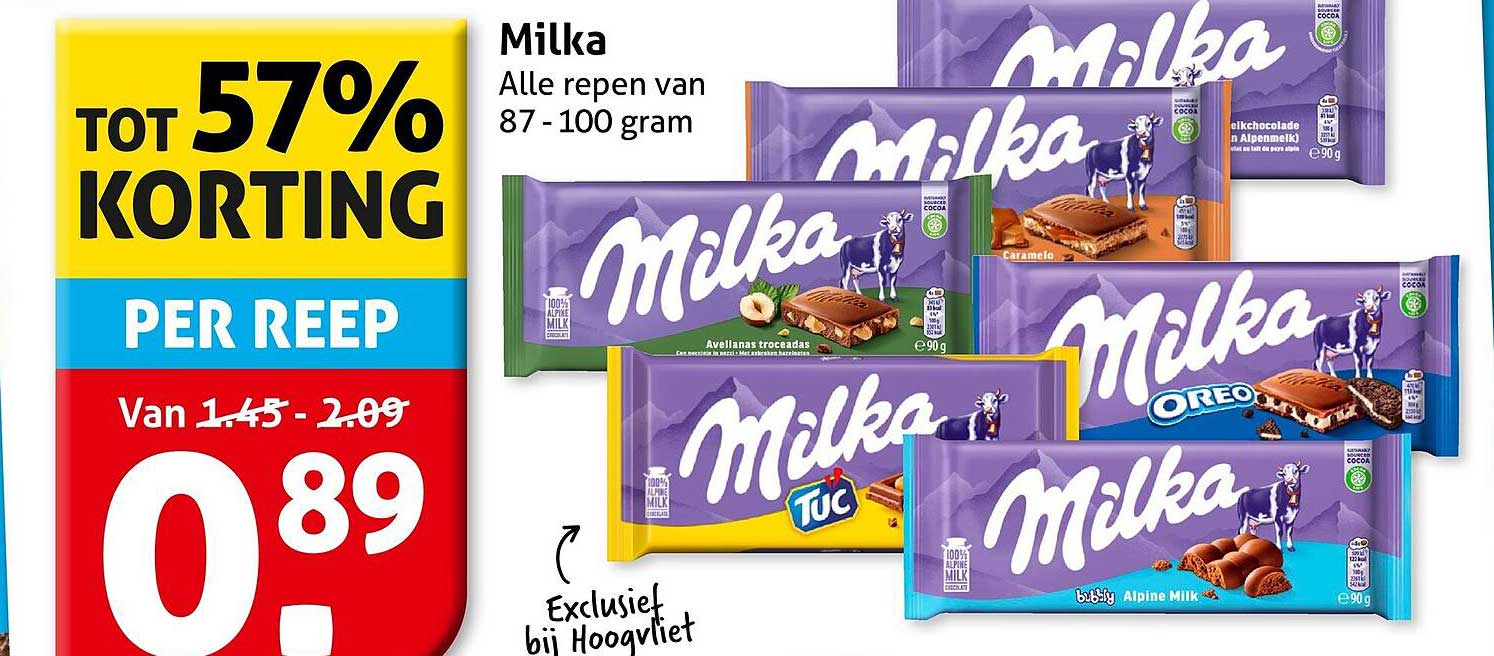 Milka Alle repen van 87 - 100 gram