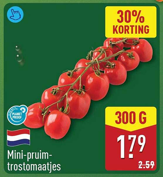 Mini-pruim-trostomaatjes 30% korting