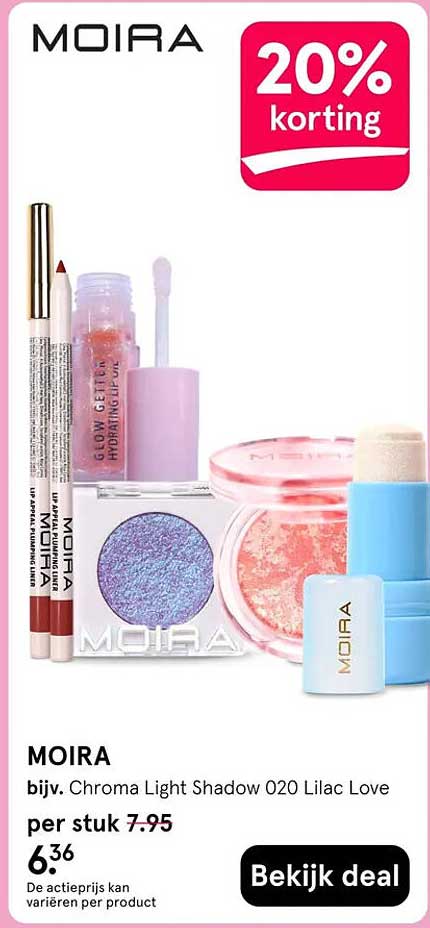 MOIRA bijv. Chroma Light Shadow 020 Lilac Love 20% korting