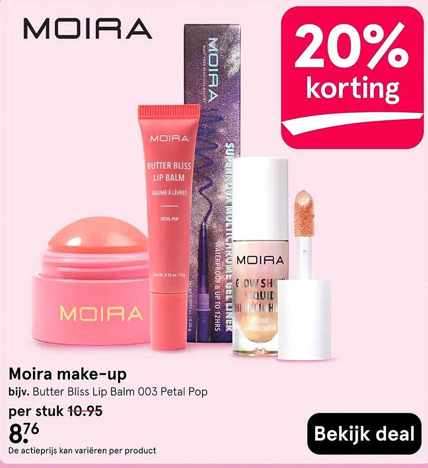 Moira make-up 20% korting