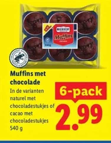 Muffins met chocolade 6-pack
