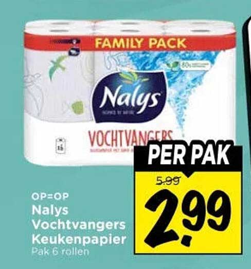 Nalys Vochtvangers Keukenpapier Pak 6 rollen