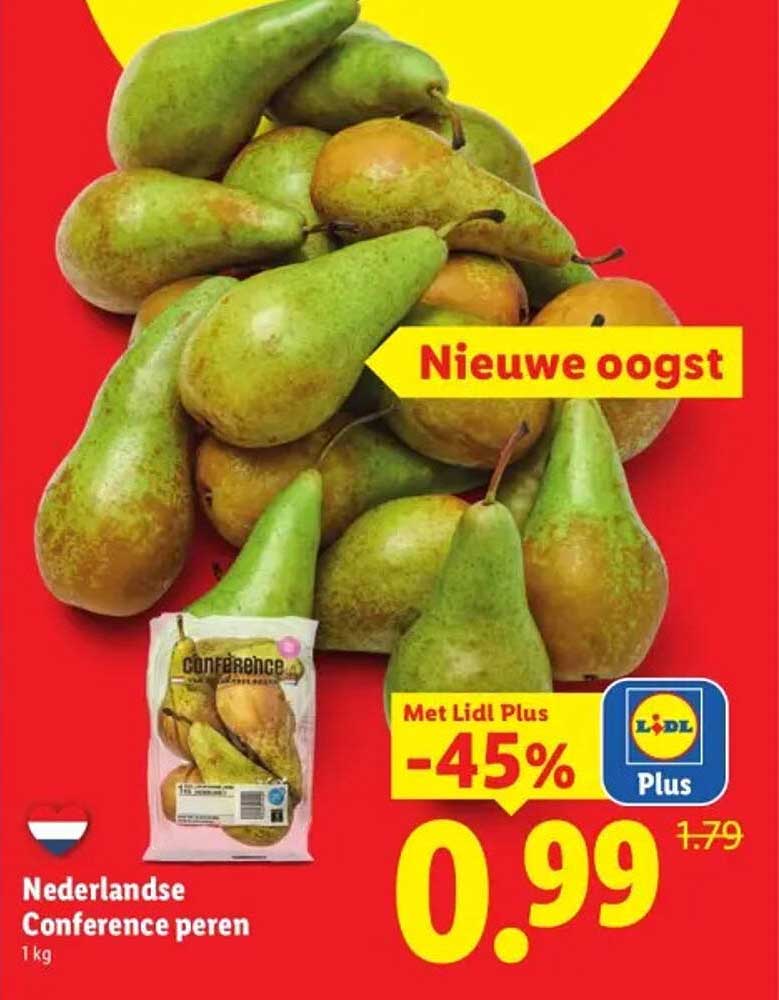 Nederlandse Conference peren 1 kg Met Lidl Plus -45%